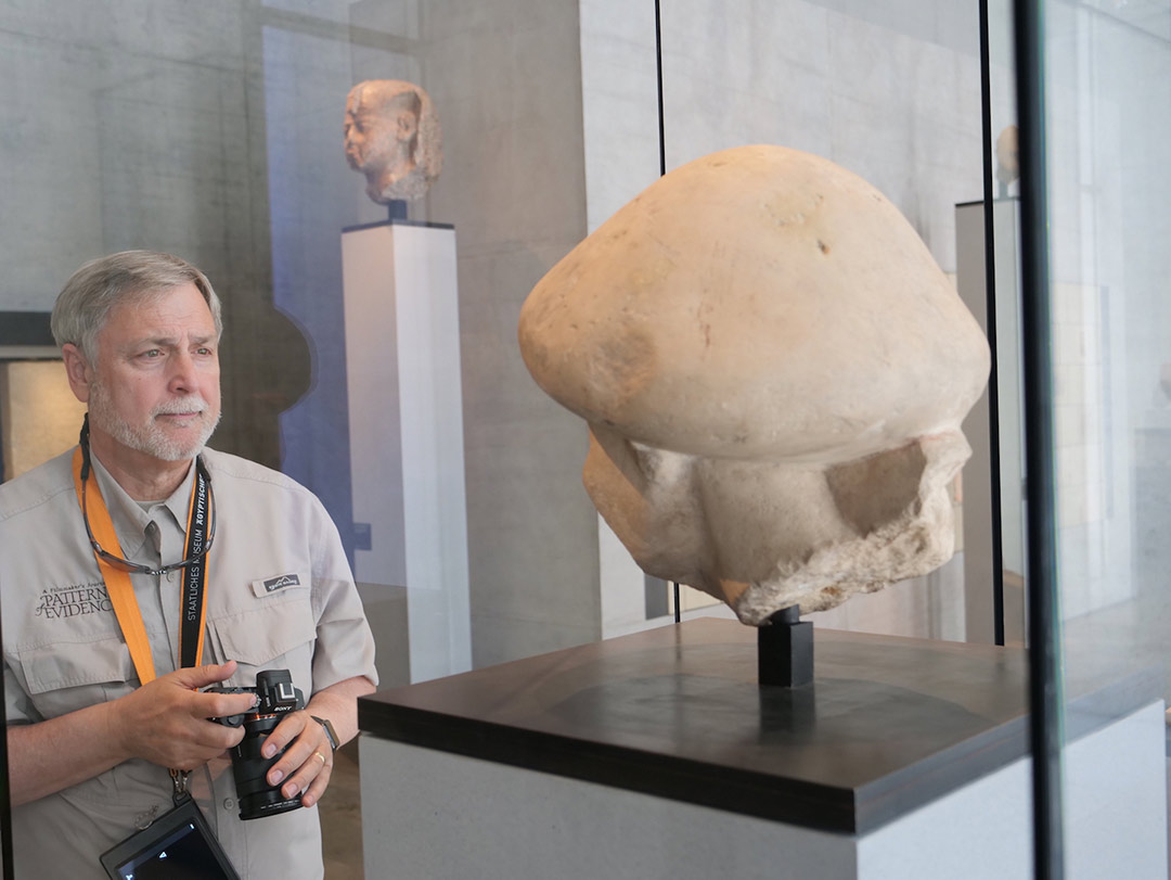 Tim Mahoney studies ancient artifacts at the Munich Museum